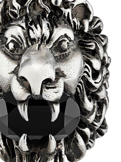 lion head ring with crystal gucci|gucci lion ring men.